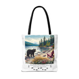 Black Bear Beach Bear Poly Tote Bag