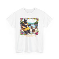 Black Bear Folk Singer Adirondacks Unisex 100% Cotton Tee