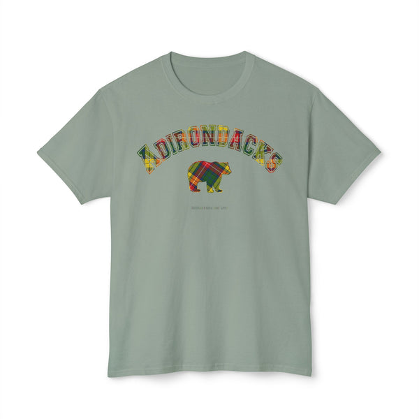Adirondacks Black Bear Yellow Tartan Plaid HD Cotton T-Shirt