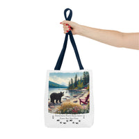 Black Bear Beach Bear Poly Tote Bag