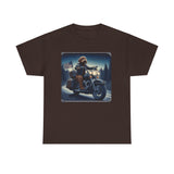 Chocolate Labradoodle Motorcycle Adirondacks Unisex 100% Cotton Tee