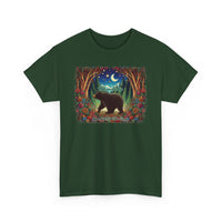 Boho Black Bear Forest Unisex 100% Cotton Tee