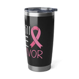 I'm Still Here #Survivor - Breast Cancer Awareness - 20oz Double-Wall Insulated Stainless Steel Hot or Cold Tumbler