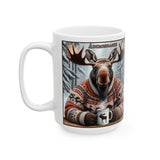 Mr. Moose Morning Coffee Ceramic Mug (15oz)