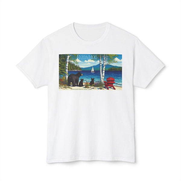Adirondack Mama Bear and Babies Beach HD Cotton T-Shirt
