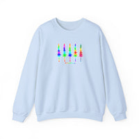 Row of Snowy Pines Neon Unisex Heavy Blend Crewneck Sweatshirt