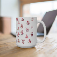 Pretty Christmas Pink Ceramic Mug (15oz)