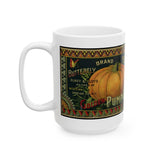 Olney & Floyd Butterfly Brand Golden Pumpkin Label Ceramic Mug (15oz)