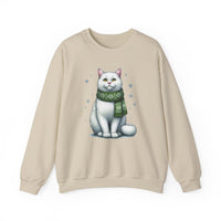 Snowy Mr. Mouse Cat Unisex Heavy Blend Crewneck Sweatshirt