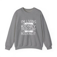 Living With A Kidney Transplant and Rocking It Unisex Heavy Blend Crewneck Sweatshirt