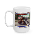 United States of America Teddy Roosevelt Motorcycle Ceramic Mug (11oz or 15oz)