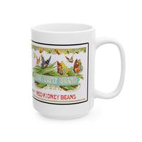 Olney & Floyd Butterfly Brand Red Kidney Beans Label Ceramic Mug (15oz)