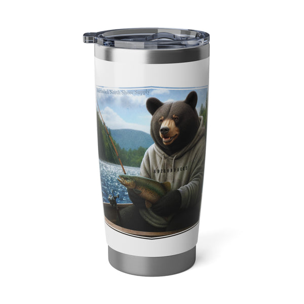Adirondack Angler Black Bear Fishing 20oz Double-Wall Insulated Stainless Steel Hot or Cold Tumbler