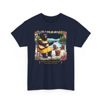 Black Bear Folk Singer Adirondacks Unisex 100% Cotton Tee