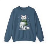 Snowy Mr. Mouse Cat Unisex Heavy Blend Crewneck Sweatshirt