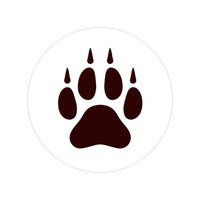 Wolf Paw Maroon Transparent Indoor/Outdoor Sticker, Round, 1pcs