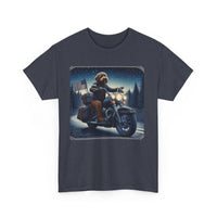 Chocolate Labradoodle Motorcycle Adirondacks Unisex 100% Cotton Tee