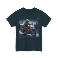 Chocolate Labradoodle Motorcycle Adirondacks Unisex 100% Cotton Tee