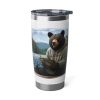 Adirondack Angler Black Bear Fishing 20oz Double-Wall Insulated Stainless Steel Hot or Cold Tumbler