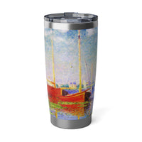 Claude Monet's Red Boats at Argenteuil 20oz Double-Wall Insulated Stainless Steel Hot or Cold Tumbler