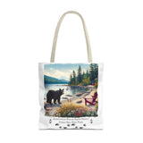 Black Bear Beach Bear Poly Tote Bag