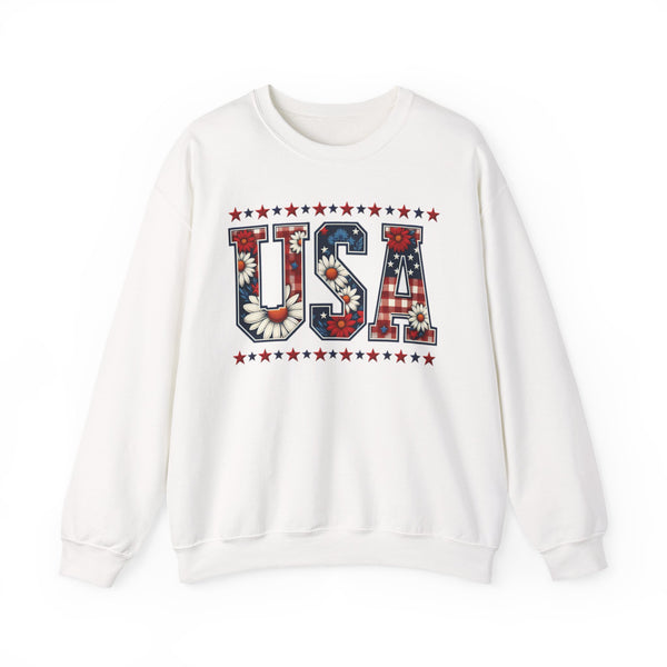 USA Daisies Unisex Heavy Blend Crewneck Sweatshirt