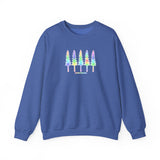 Row of Snowy Pines Pastels Unisex Heavy Blend Crewneck Sweatshirt