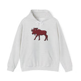 Adirondacks Moose Red and Black Plaid Unisex Gildan Heavy Blend Hooded Sweatshirt