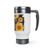 Sunflowers Stainless Steel Travel Mug with Handle, 14oz