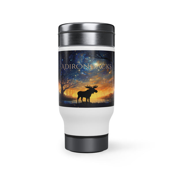 Adirondacks Forest Moose 14oz Stainless Steel Travel Mug with Handle