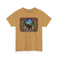 Boho Black Bear Forest Unisex 100% Cotton Tee