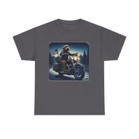 Chocolate Labradoodle Motorcycle Adirondacks Unisex 100% Cotton Tee