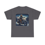 Chocolate Labradoodle Motorcycle Adirondacks Unisex 100% Cotton Tee