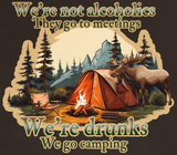 'We're not alcoholics; They go to meetings. We are drunks; We go camping'🍻 🍷Bella+Canvas Unisex Short Sleeve Tee