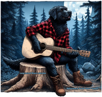 Long haired Black Labrador Guitar Unisex 100% Ultra Cotton T-Shirt