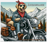 Golden Retriever Motorcycle Adirondacks Unisex 100% Cotton Tee