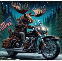 Moose Motorcycle Adirondacks USA Unisex 100% Cotton Tee