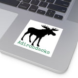 Adirondacks Moose Square Vinyl Sticker - Green